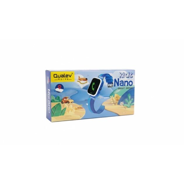 علبة ساعة Qualev Nano الذكية للأطفال مع تتبع GPS باللون الأزرق